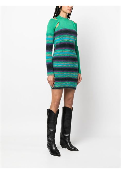 Abito in maglia a righe in verde - donna ANDERSSON BELL | ATB879WSPCGRN